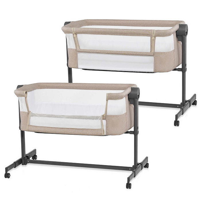 Prístavná postieľka 2v1 Kinderkraft NESTE UP 2 beige s matracom