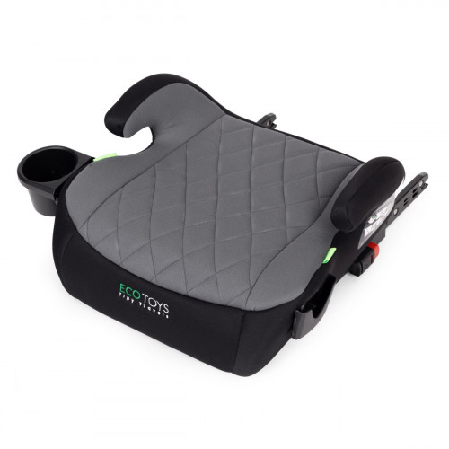 Detský autopodsedák do auta s ISOFIXom a držiakom na nápoje i-Size 125–150 cm, sivý