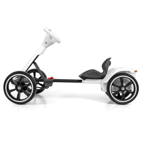 Elektrický gokart BOLT, detská motokára s diaľkovým ovládaním, LED, Bluetooth, biela