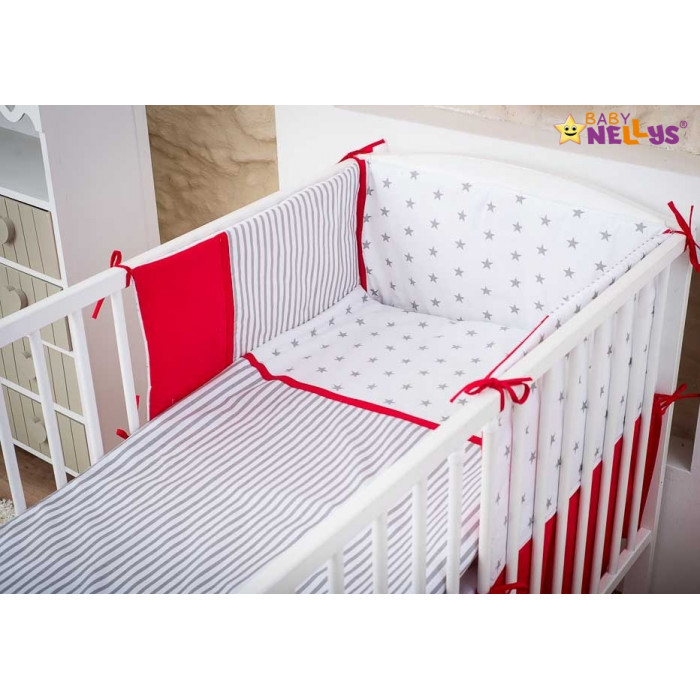 Baby Nellys Mantinel s obliečkami Stars be Love  č. 10