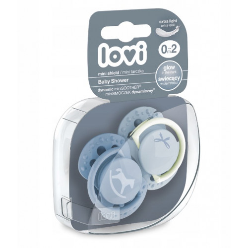 Lovi Silikónové dynamické cumlíky 0-2m Baby Shower Boy - modré