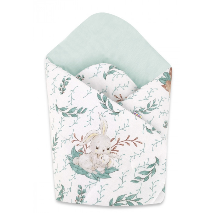 Bavlnená novorodenecká zavinovačka Baby Nellys, LULU natural, máta