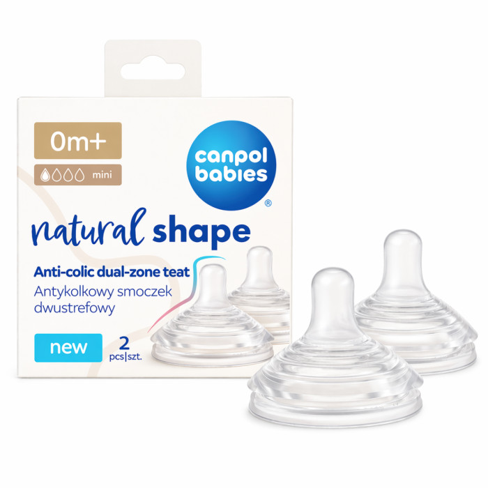 Natural Shape antikolikový cumlík – silikónový, DuoFlex, bez BPA, 0m+