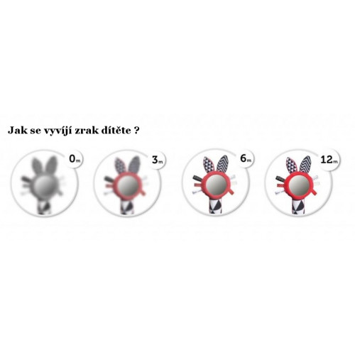 Veľké kontrastné zrkadlo Canpol Babies - čierna, biela, červená