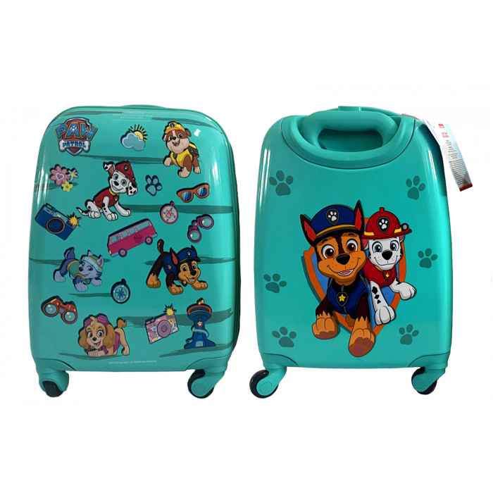 Detský kufor Paw Patrol na kolieskach 32 l – cestovný kufrík pre deti, tyrkysový, zelený
