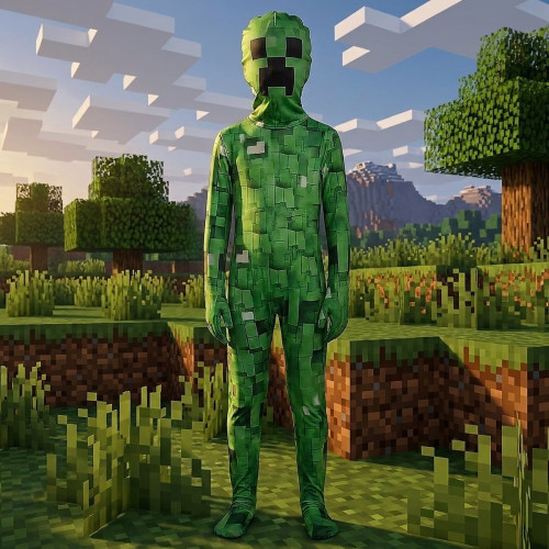 Detský kostým Minecraft Creeper Premium s maskou 110-122 M