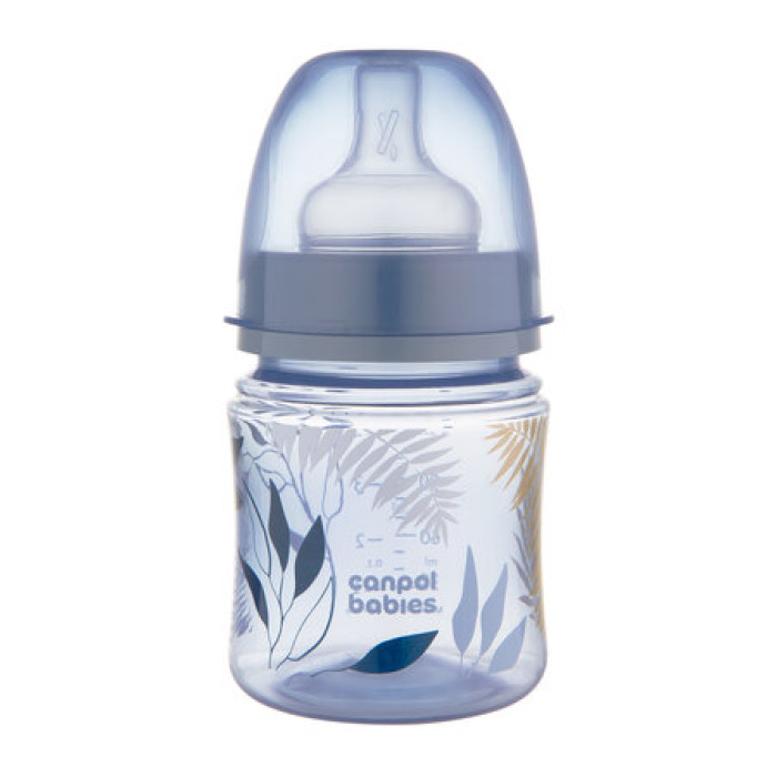 Antikoliková fľaša EasyStart 120 ml GOLD – silikónový cumlík, od narodenia, modrá