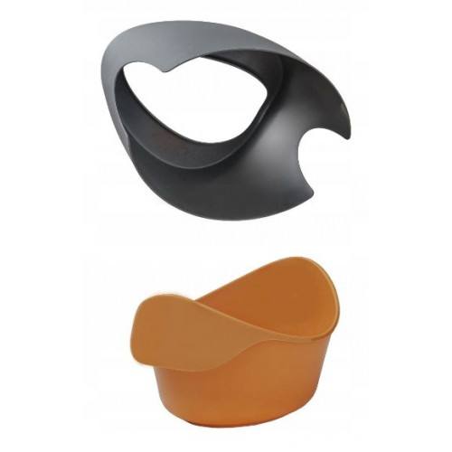 Obojstranný, ergonomický nočník Teggi, grafit/horčicová