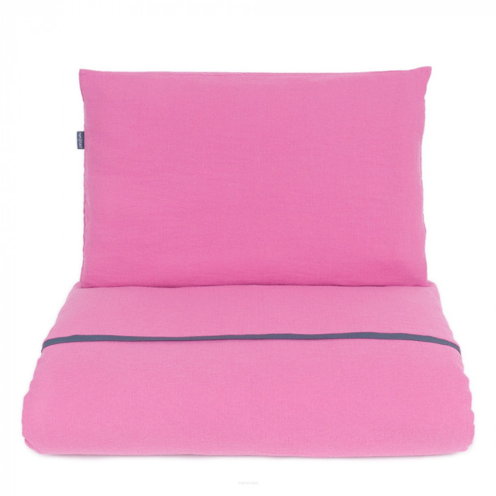 Mušelínové obliečky do postieľky 135x100 - tm. růžové