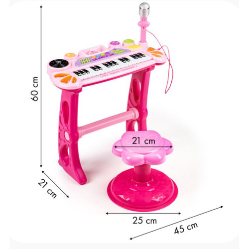 Eco Toys Klávesové organ s mikrofónom mp3 - ružové