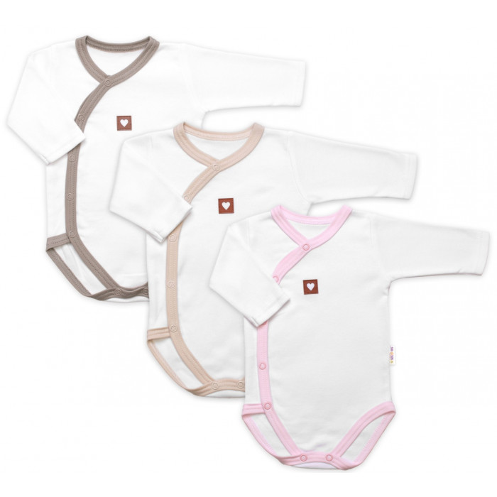Rastúca výhodná sada, 3x Body pre bábätko Nature - ružová/béžová/taupe, veľ. 62/68
