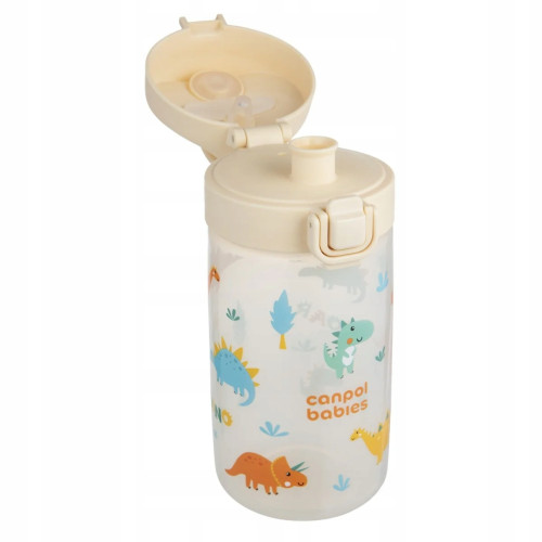 Junior fľaša na pitie 400 ml s pítikom 30m+ – detská fľaša, plastová, béžová