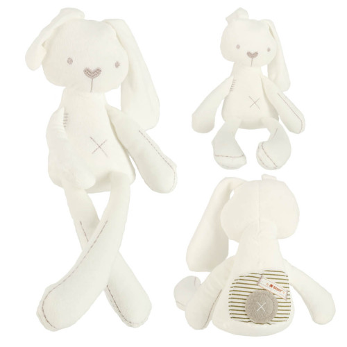 Plyšový maznáčik pre deti Bunny Love, smotanový, 54 cm