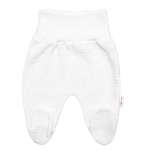 Pletené dojčenské polodupačky Hand Made, Baby Nellys, biele, veľ. 68