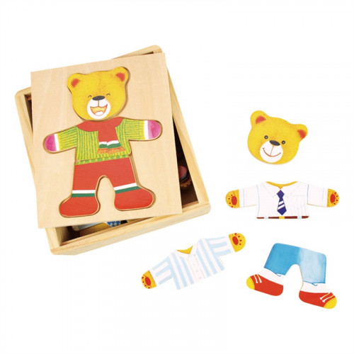 Bigjigs Toys Oblékacie puzzle Pán medveď