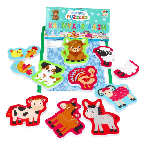 Buddy & Barney Penové puzzle do vane Farma, 18 ks