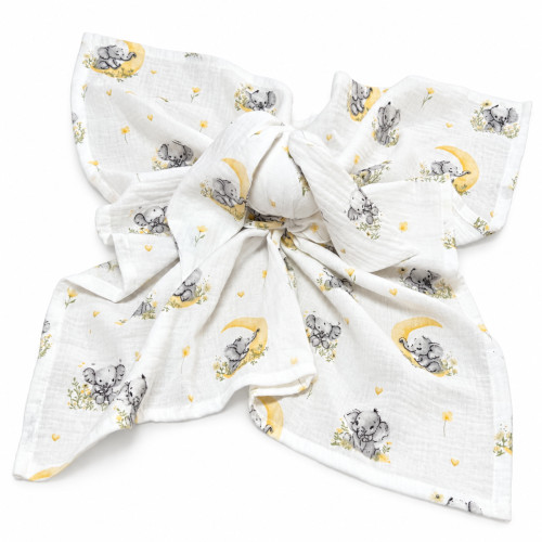 Mušelínová plienka, maznáčik, prítulníček Baby Nellys Bunny, Sloník, ružová, ecru