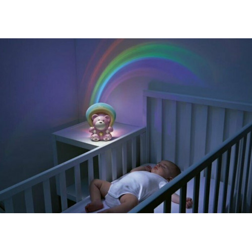 Chicco Macko s projektorom dúhy a melódií - ružový