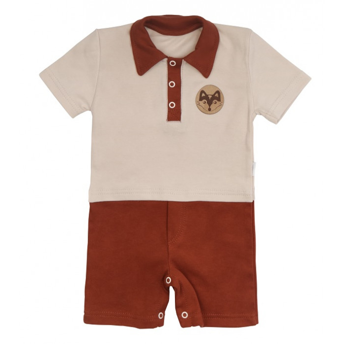 Mamatti Body s nohavičkami Baby Fox - béžová/hnědá