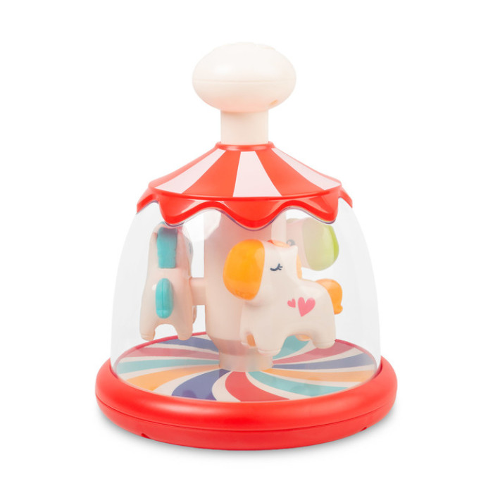Toyz Edukačná hračka Vlčík s koníkmi – červená, kolotoč, 6m+