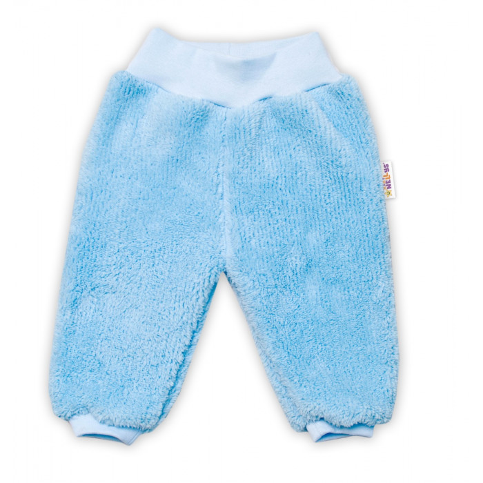 Baby Nellys Dojčenské chlupáčkové tepláčky Cute Bunny - modré, veľ. 68
