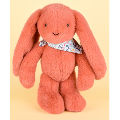 Doudou Plyšový zajačik so šatkou terakotový 35 cm