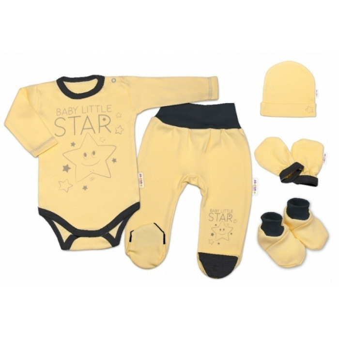 Baby Nellys Súpravička do pôrodnice Baby Little Star - žltá, veľ. 62 Baby Nellys Súpravička do pôrodnice Baby Little Star - žltá, veľ. 62
