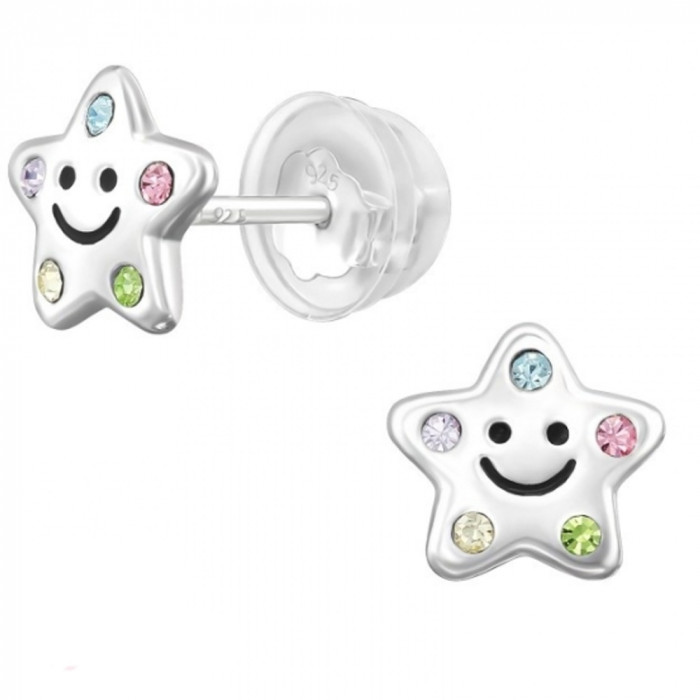 Detské strieborné náušničky Star Smile premium