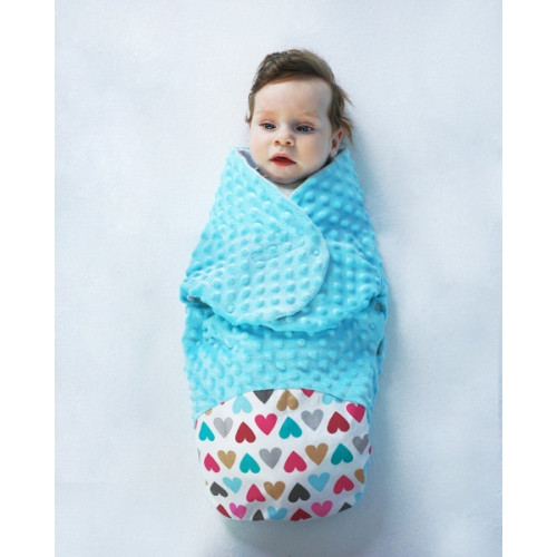 Baby Nellys Zavinovačka, spacáček s Minky, 0-6m - Hviezdy a hviezdičky, Minky ružová