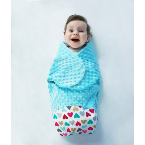 Baby Nellys Zavinovačka, spacáček s Minky, 0-6m - Hviezdy a hviezdičky, Minky ružová