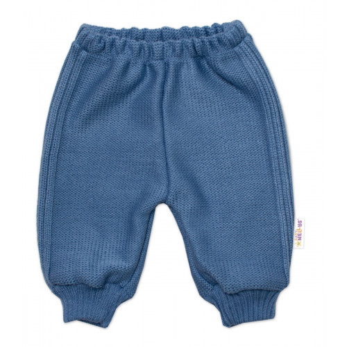 5-dielna pletená sada Baby Nellys, Boy, body, nohavice, sveter, čiapka, motýlik, modrá,80