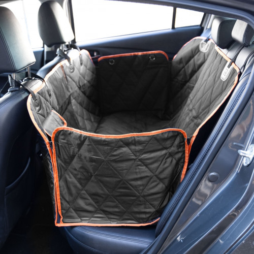 Ochranná autodečka pre psa 200 × 143 cm – vodoodpudivá, na zadné sedadlá, čierna