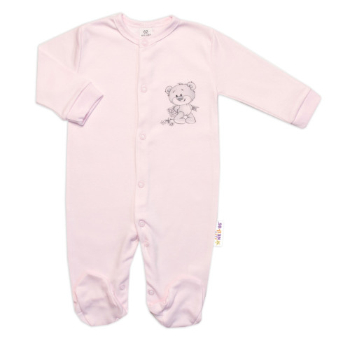 Súpravička do pôrodnice 5-dielna, Baby Nellys, Little Teddy, ružová, veľ. 62
