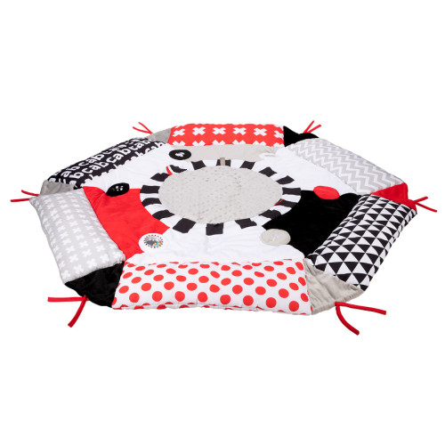 Kontrastná hracia deka pre bábätko SENSORY TOYS s hracou tyčou, 110 cm