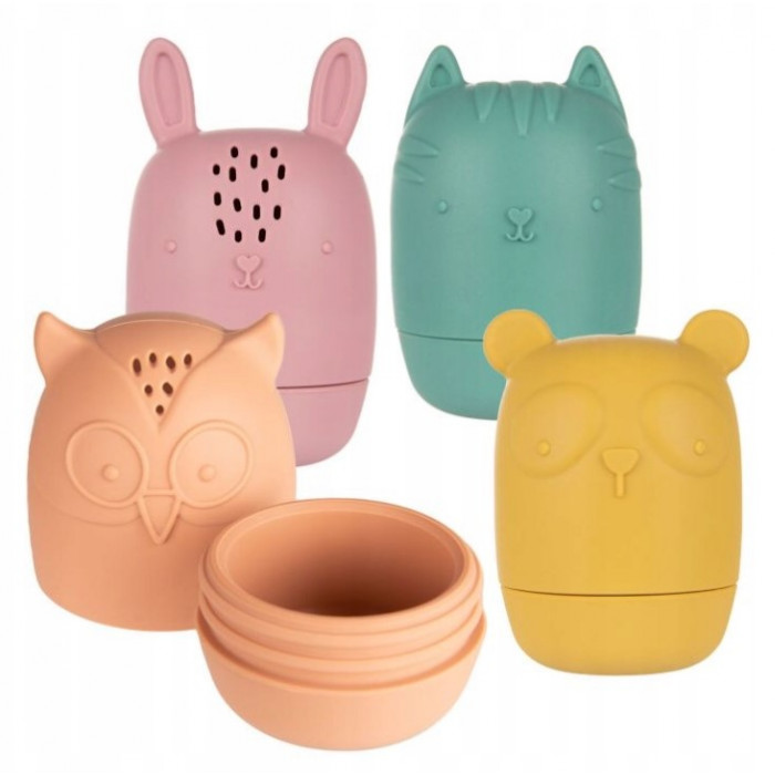 Súprava silikónových hračiek do vane Canpol Babies - 4 ks