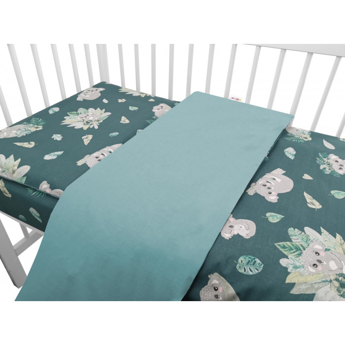 Baby Nellys 2-dielne bavlnené obliečky, Tropical Koala - zelená