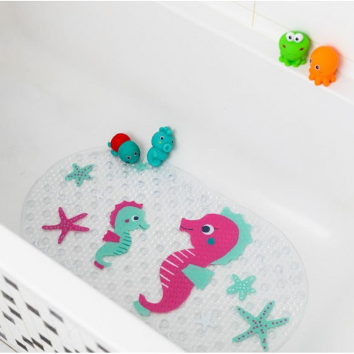 Canpol babies Protišmyková podložka do vane - Morský koník, ružová