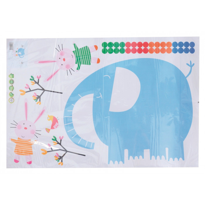 Decor Room Nástenná dekorácia - slon a zajačikovia