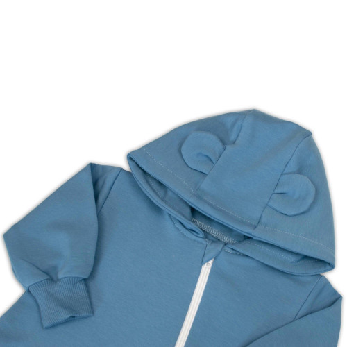 Rastúci teplákový overal pre bábätko, čiapky, topánky, 3D, Nature -  tm. modrý, 68/74