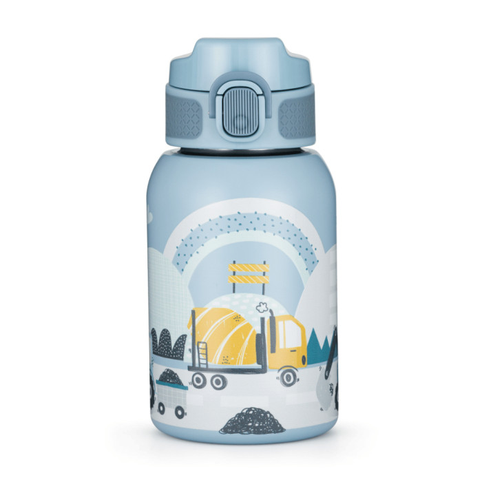 Detská termofľaša so slamkou 350 ml – nerezová termo fľaša pre deti, 12m+, modrý mix