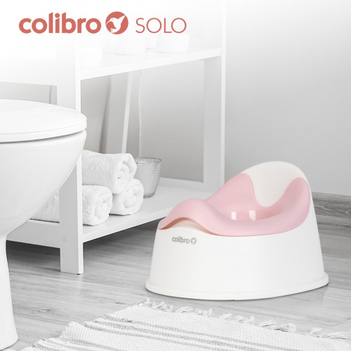 Detský nočník, ergonomický Solo cool – ruzový, biely