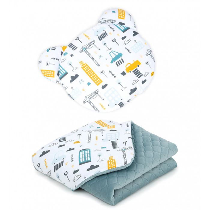 2-dielna sada, dečka Velvet 75 x 100 cm s vankúšikom Teddy, Mestečko, khaki/biela