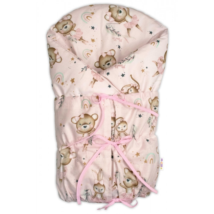 Klasická retro zavinovačka LALLY šnurovacia s výplňou, Little Balerina - ružová