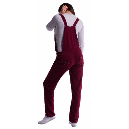 Be MaaMaa Tehotenské teplákové nohavice s trakmi - metalická oceľ