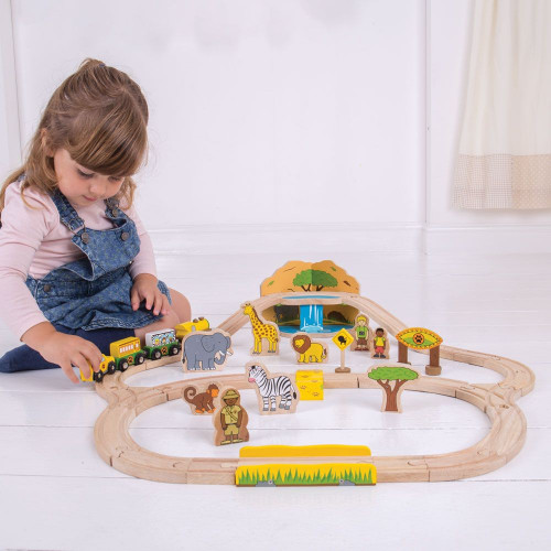 Bigjigs Rail Drevená vláčikodráha Safari