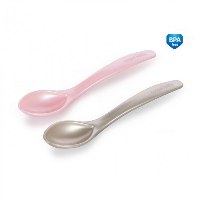 Canpol babies Sada 2ks plastových lyžičiek - ružová