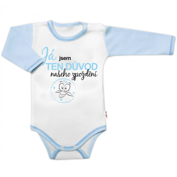 Body dl.rukáv s vtip. textom Baby Nellys, Já jsem TEN DŮVOD našeho zpoždění, chalan