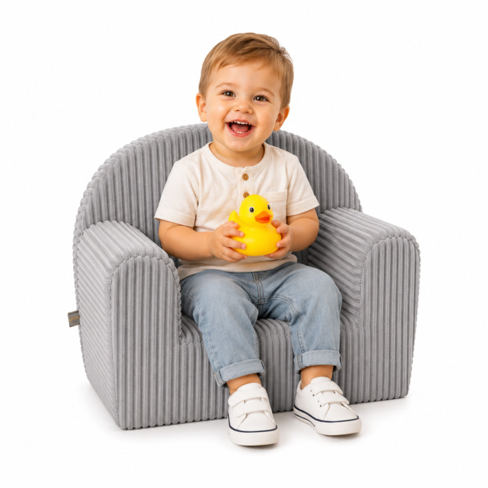 Detské kresielko Velvet s bočným vreckom Baby Nellys, šedé