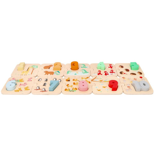 Drevené puzzle so zvieratkami - učenie sa počítať