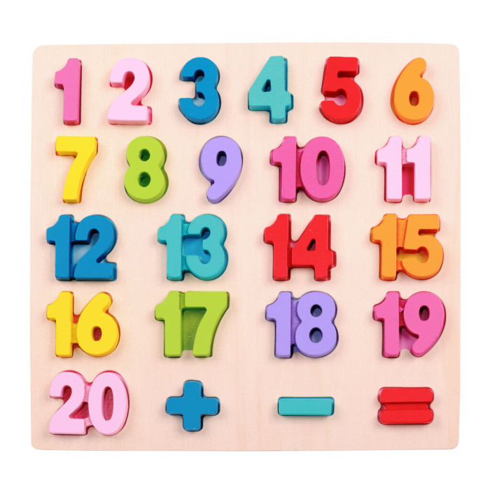 2Kids Toys Vkladacie puzzle Matematika Veľké počítanie – 24 dielov, drevo, 30×30 cm